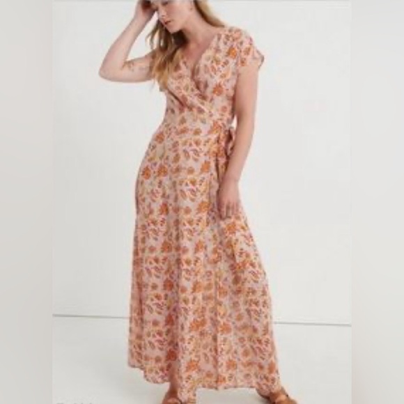 Lucky Brand Dresses & Skirts - NEW Lucky Brand Maxi Dress Women XL Floral 100% Cotton Wrap Dress Cottagecore